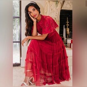 Ivy City Co Anastasia Beaded Red Dress